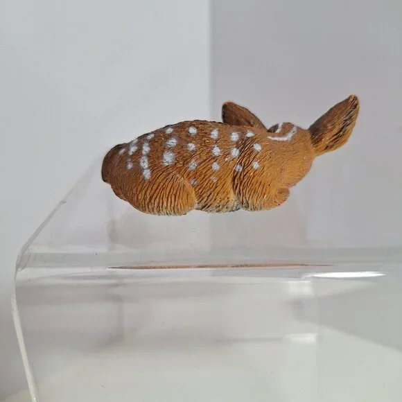 AAA White Tailed Deer Fawn 2.5" Miniature Figurine Animal Brown PVC Baby - Picture 4 of 11
